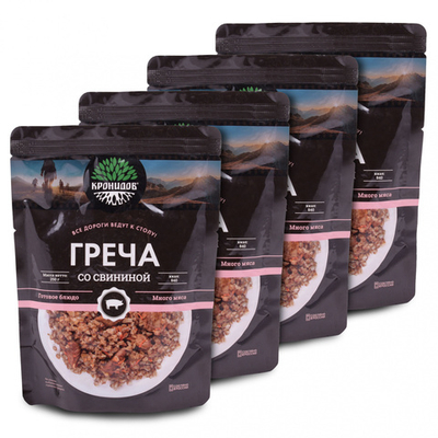 Готовое блюдо "Каша гречневая со свининой" 250 г. (Кронидов) 4шт 1кг
