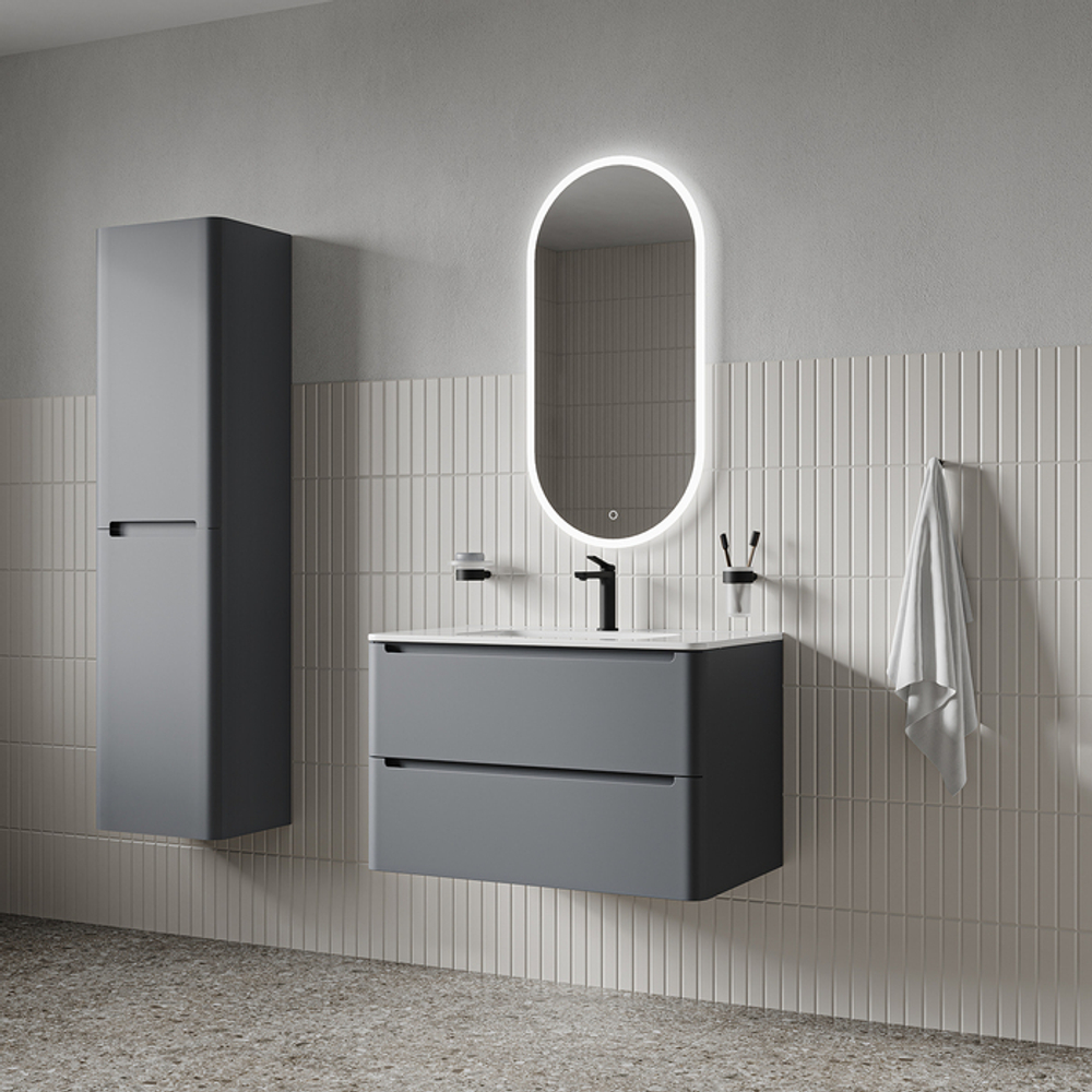 Тумба с умывальником IDDIS Edifice, подвесная, 80 см, темно-серый, EDI80D0i95K