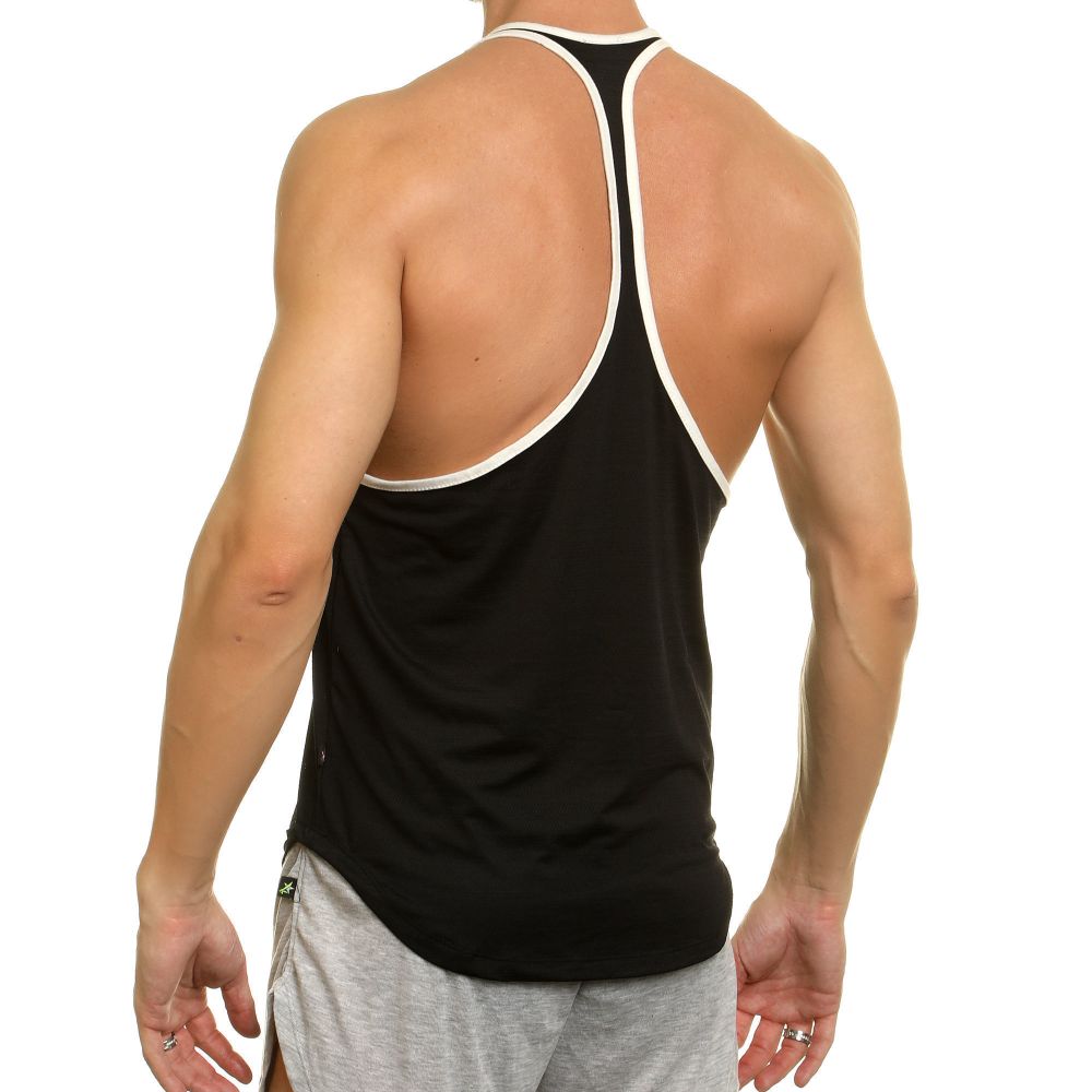 Мужская майка черная с белой окантовкой Van Baam 39272