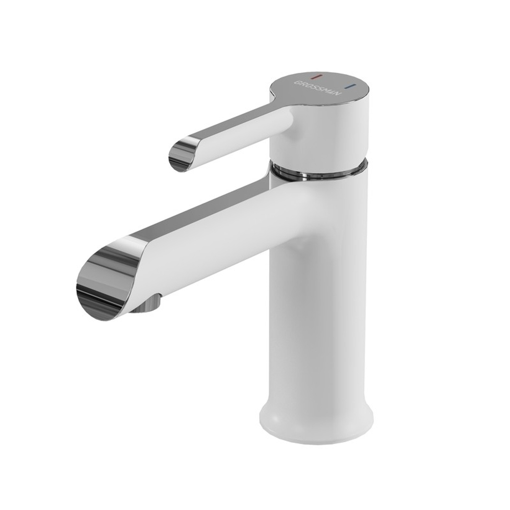 Смеситель для раковины Grossman Alba 510.K35.06.100/000 хром с белым,1 место