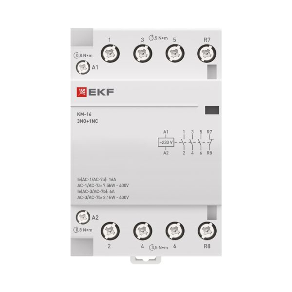 Контактор модульный КМ 16А 3NO+1NC 230В АС (3 мод.) PROXIMA EKF