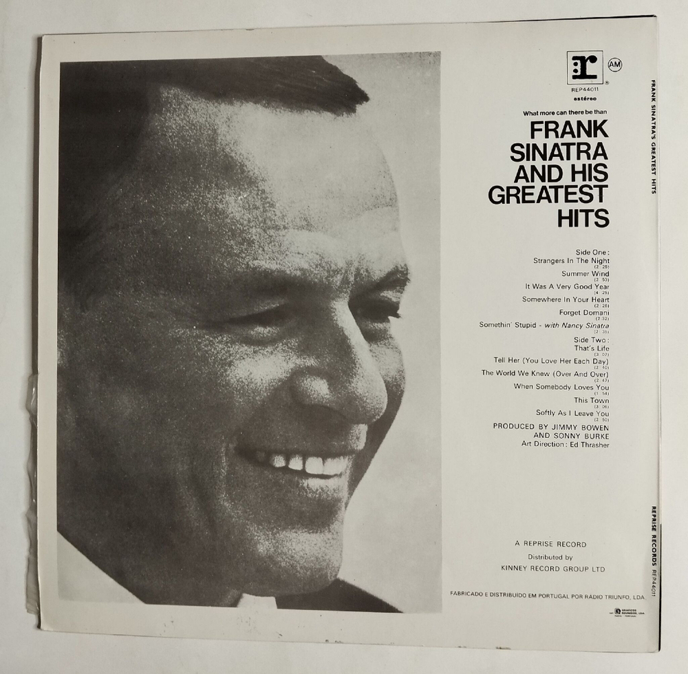 Винтажная виниловая пластинка LP Frank Sinatra Greatest Hits (Spain 1973)