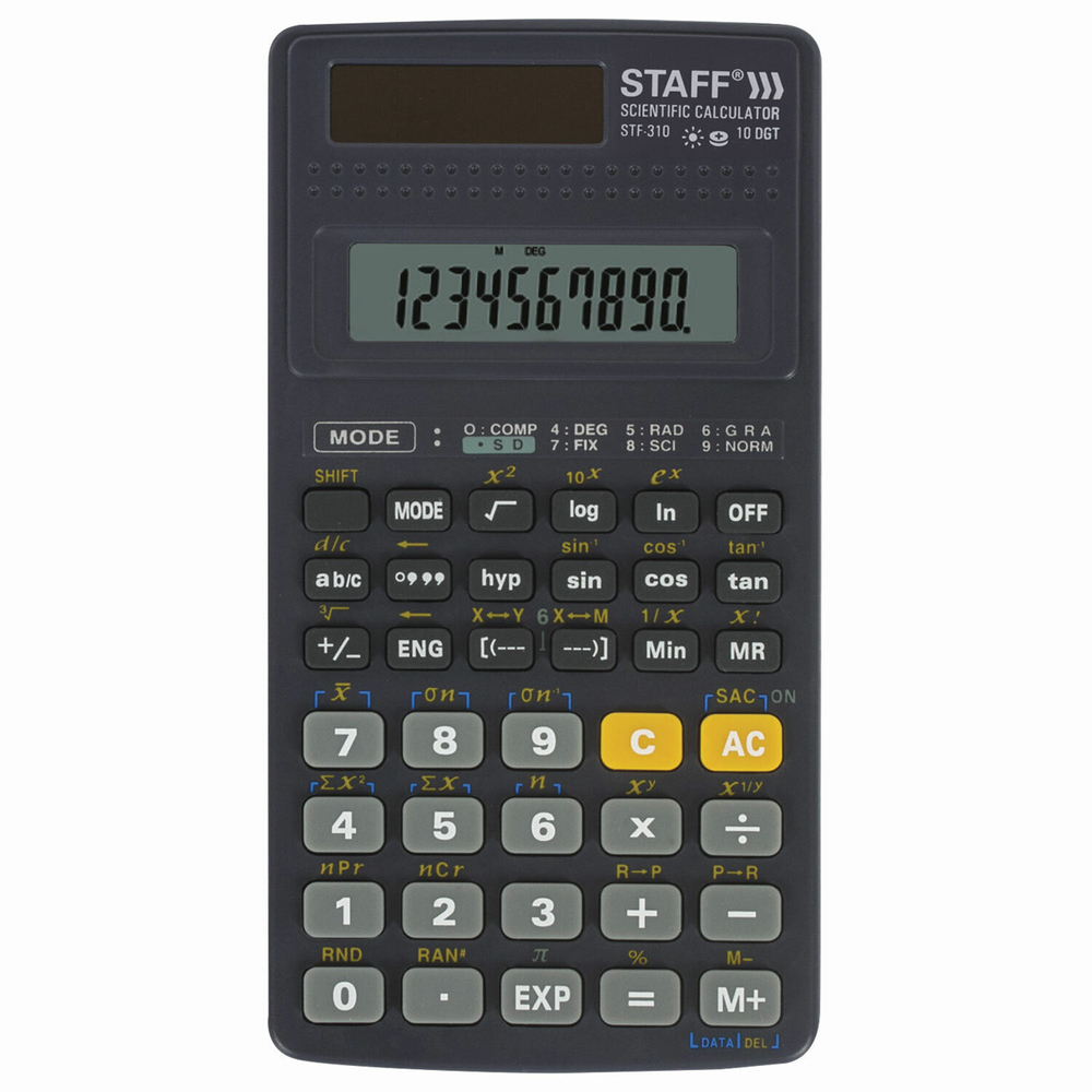 Калькулятор инженерный STAFF STF-310 (142х78 мм) 139 функций 10+2 разрядов двойное питание