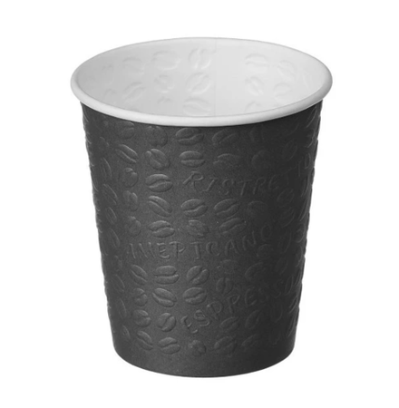 Стакан бумажный 1сл 250 (273) мл d=80мм для горячего конгрев Coffee Touch черный