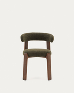 Granite Стул на 4 ножках из зеленого шенилла и массива ясеня в отделке орех