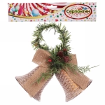 Украшение новогодние «Зимний колокольчик» 19*10*13 см, золото