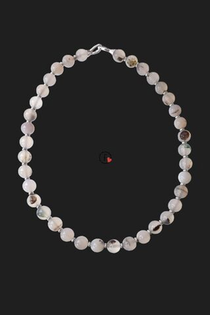 Бусы из природного серого агата шарики 10 мм