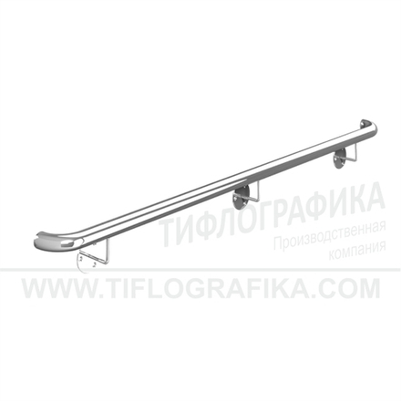 Поручень опорный пристенный прямой, нерж. сталь, 105x1500х120 мм, D38 мм