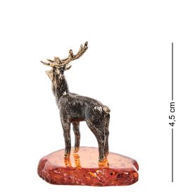 AM-1554 Фигурка «Косуля» (латунь, янтарь)