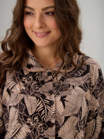 Халат Х-138/коричневый-меланжлистья