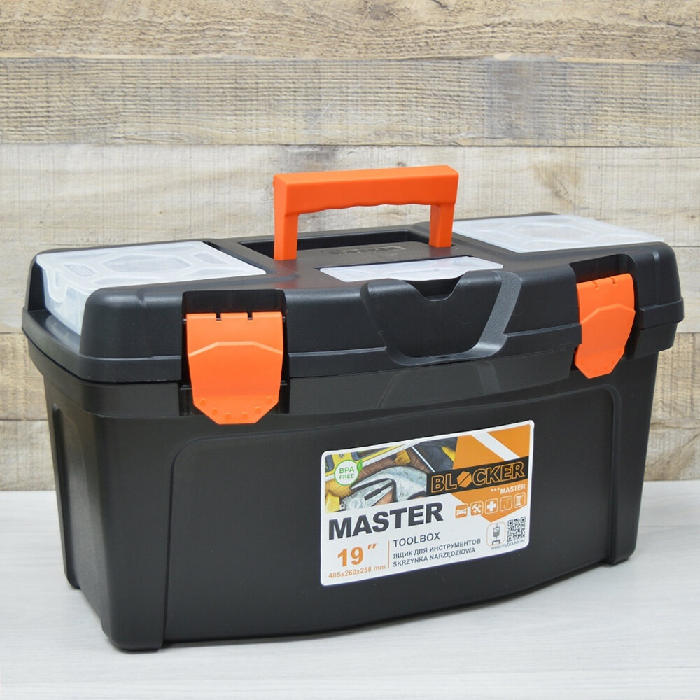 Ящик для инструментов Master 19" чёрный/оранжевый