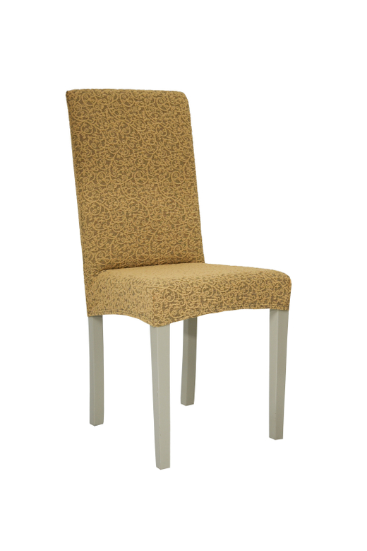 Чехол на стул без оборки Жаккард, цвет Медовый