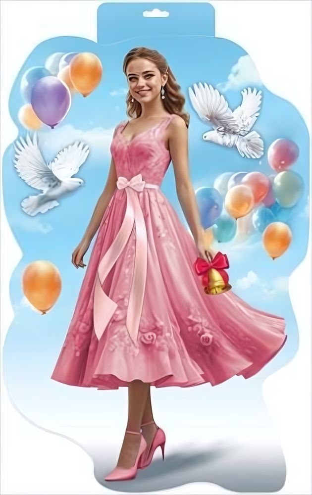 Вырубной плакат А3 "Девушка с голубями" 3001660 Вырубной плакат А3 "Девушка с голубями" 3001660