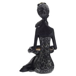 GAEM Фигурка декоративная "Африканка" с подставкой д/мелочей, L13 W13,5 H34 см