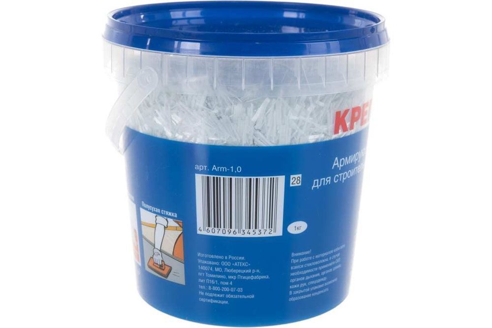 Добавка армирующая на основе стекловолокна Крепыш 1 кг