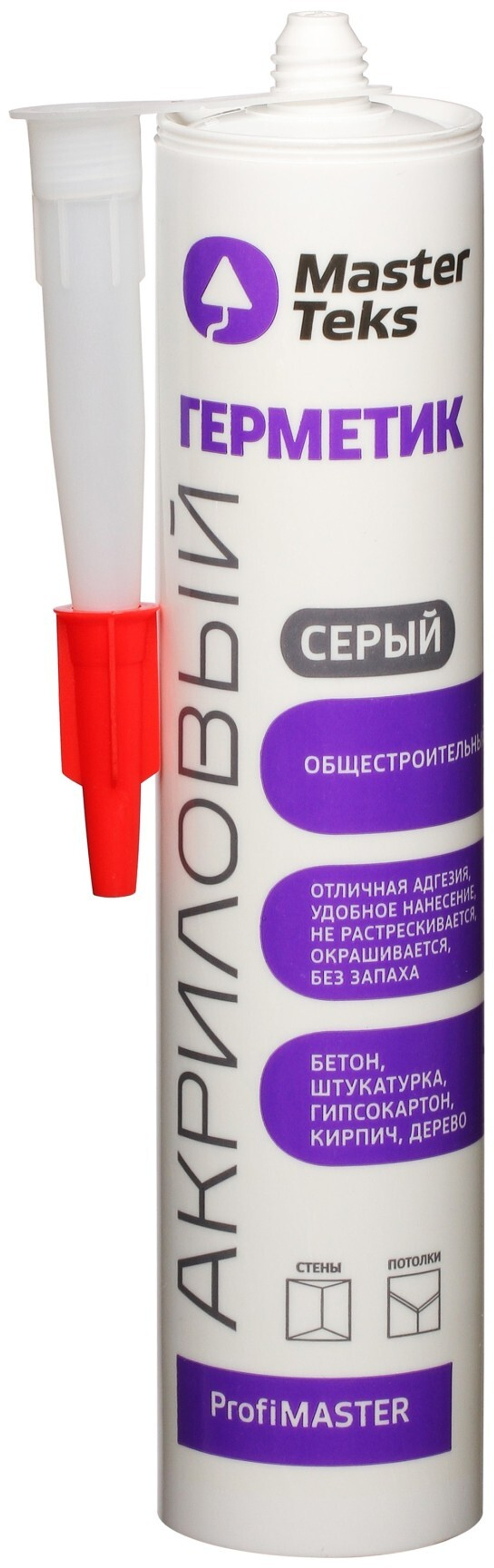 Герметик акриловый общестроительный MasterTeks ProfiMaster цвет серый (290 мл)
