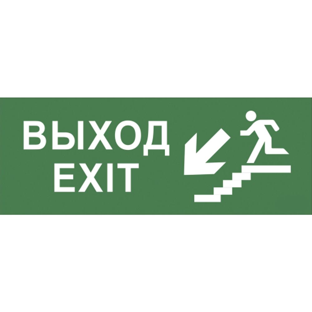 Самоклеящаяся этикетка ЭРА INFO-SSA-109 330х120мм Выход/лестница вниз/фигура SSA-101/DPA-301 | Наклейки для светильников (знаки безопасности)
