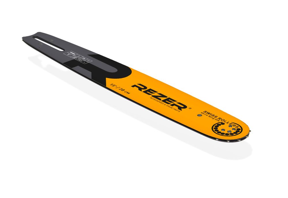 Длина шины, см: 38 (15”) Ширина паза, мм: 1,5 (0,058”) Шаг цепи, мм: 8,25 (0,325”)