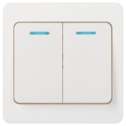 Выключатель Intro Style 7-105-01 двойной с подсветкой, 10А-250В, IP20, СУ, белый