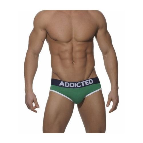 Мужские трусы джоки зеленые с темно-синей резинкой Addicted