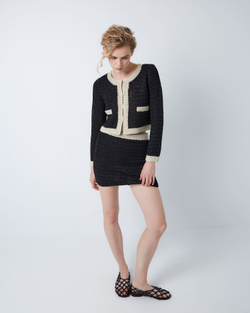 Комплект: жакет и юбка черный/золото