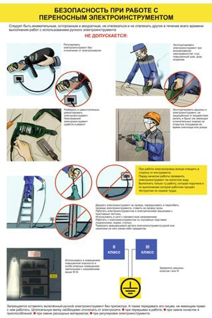 Информационный стенд "Безопасность работ с переносным электроинструментом 2"