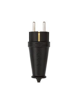 Вилка прямая влагозащ. 16А IP44 с заземл. COMPACT каучук черн. Rexant 111-200