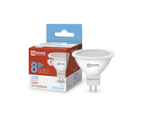 Лампа светодиодная IN HOME LED JCDR 8Вт GU5.3 6500К 1 шт