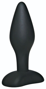 Чёрный анальный стимулятор Silicone Butt Plug Small - 9 см. (Цвет: черный)