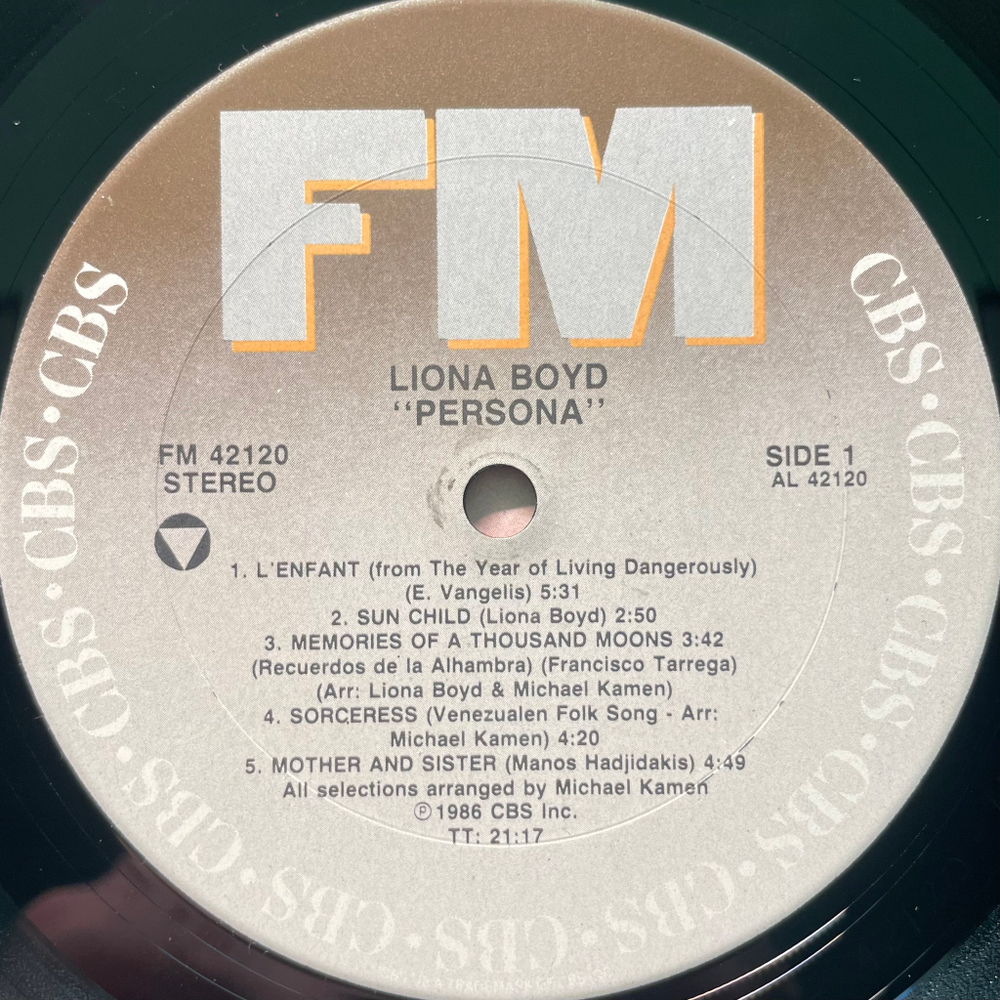 Liona Boyd ‎– Persona (США 1986г.)