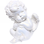 Статуэтка из гипса «Ангел задумчивый» 16см перламутр