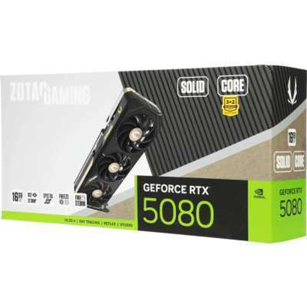 Видеокарта Zotac nVidia GeForce RTX 5080 Solid Core 16Gb ZT-B50800D2-10P