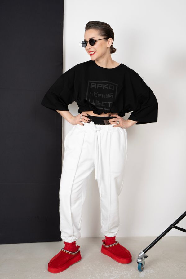 Футболка оверсайз(унисекс) плотная «ЯРКО ЧЁРНЫЙ»