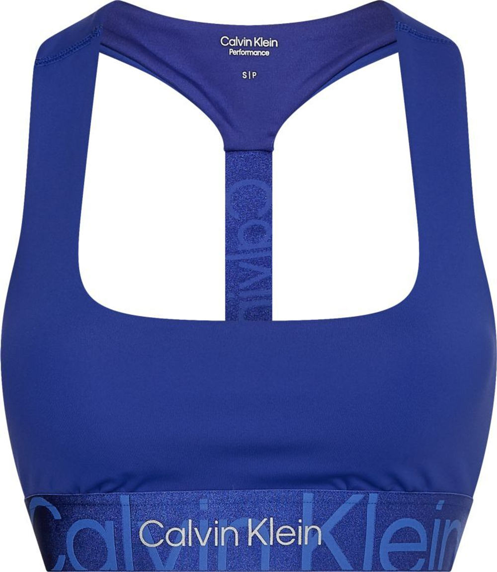 Calvin Klein Medium Support Sports Bra In Blue