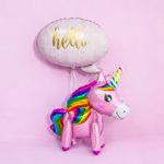 Шар 3D (23''/58 см) Фигура, Радужный единорог, Розовый, 1 шт. в упак.