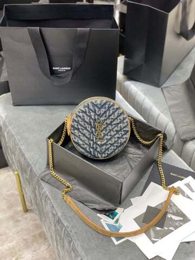 Yves Saint Laurent Nile Round Matelasse Denim Bag