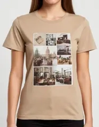 Футболка женская QOZA, бежевая, р.xs-l