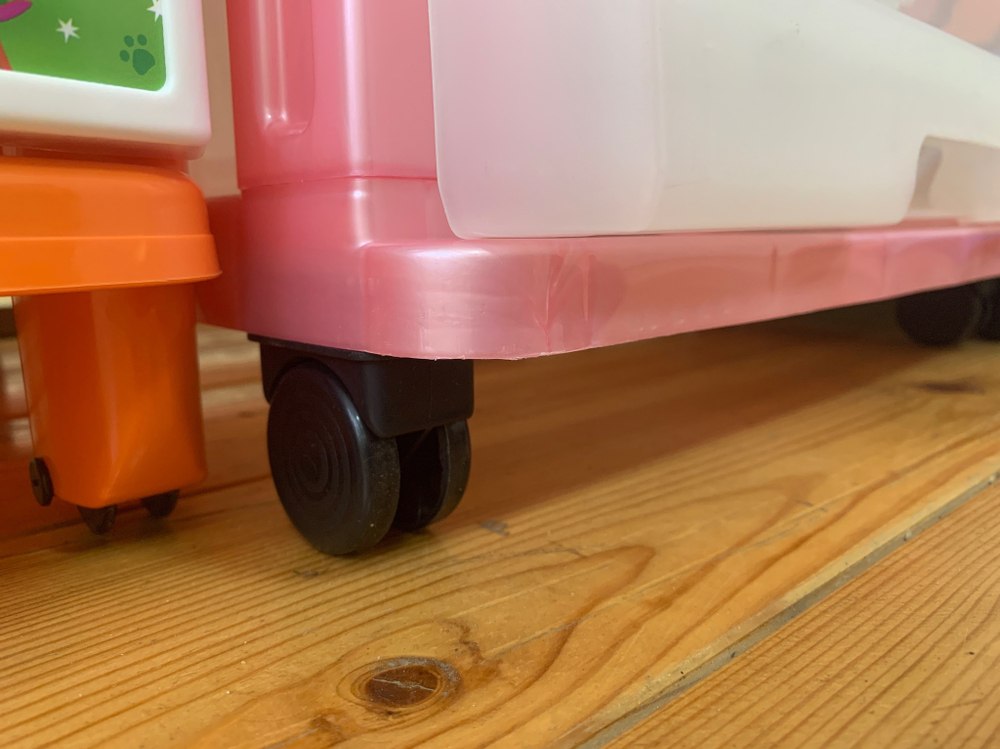 Комод 4-х СЕКЦИОННЫЙ (500*400*985 мм) КЛИЕР розовый перламутр НА КОЛЕСАХ арт. 04024