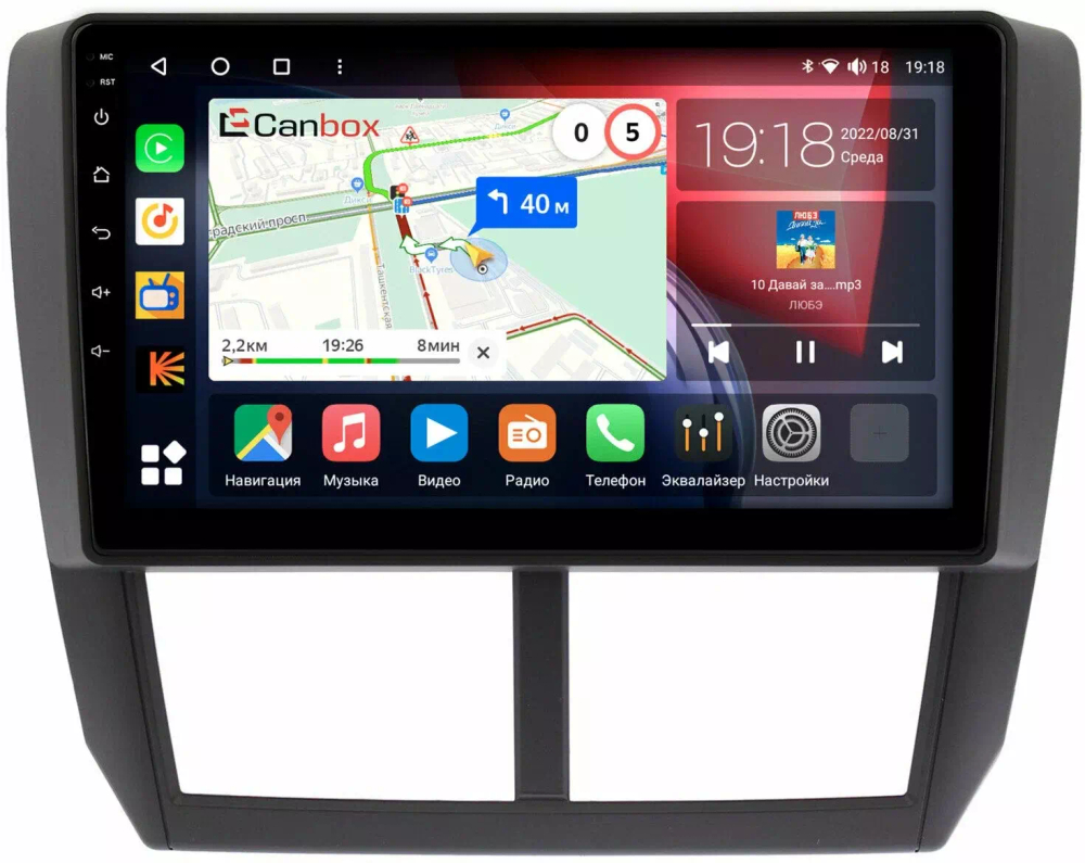 Магнитола для Subaru Forester 3 (SH) 2008-2013, Impreza (GH, GE) - Canbox 9080 Qled, Android 10, ТОП процессор, SIM-слот