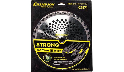 Нож CHAMPION для триммера 36 зубчатый d=255*25.4mm  твердосплавные зубцы   C5171