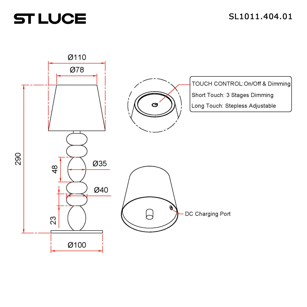 SL1011.414.01 Прикроватная лампа ST-Luce Черный, Золотистый/Черный LED 1*3W 3000-6000K