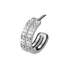 Серьги для ушей BIOJOUX BJT993 Crystals Half Hoop 14mm Италия