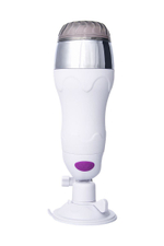 Мастурбатор-вагина в белой колбе с присоской и функцией нагрева (Цвет: белый)