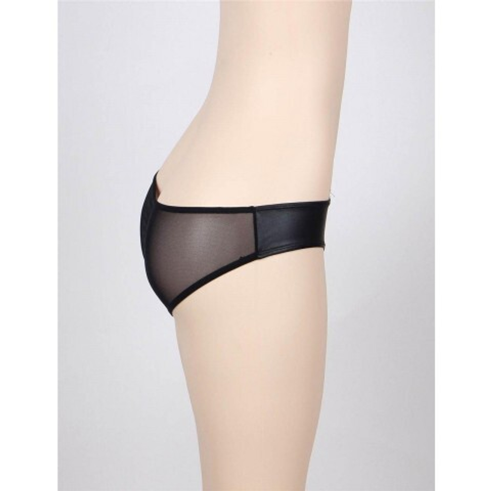 Трусики виниловые Ohyeah Leather Zipper Black на молнии, М