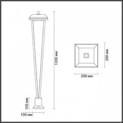 Наземный высокий светильник Odeon Light Bearitz 6655/12GA3