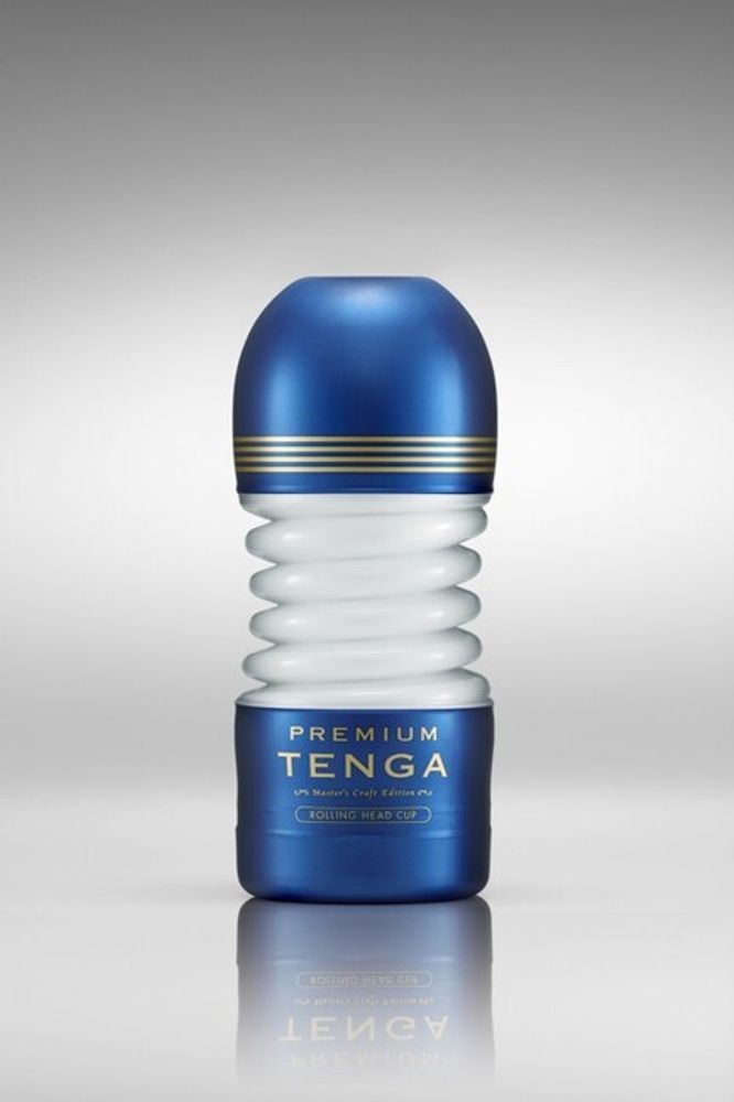 Мастурбатор TENGA PREMIUM Rolling Head CUP (Цвет: синий, белый)