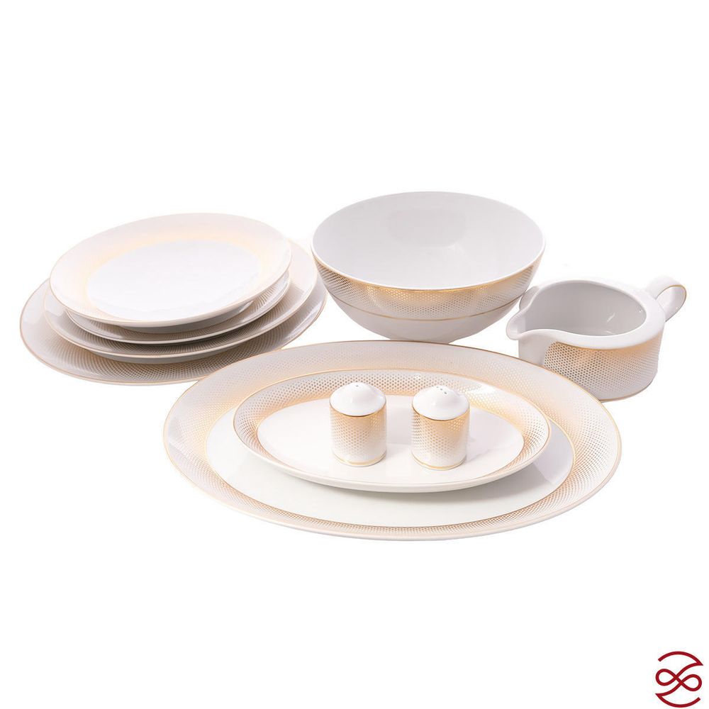 Столовый сервиз Falkenporzellan Deluxe Shape - Rio White Gold 6 персон 25 предметов