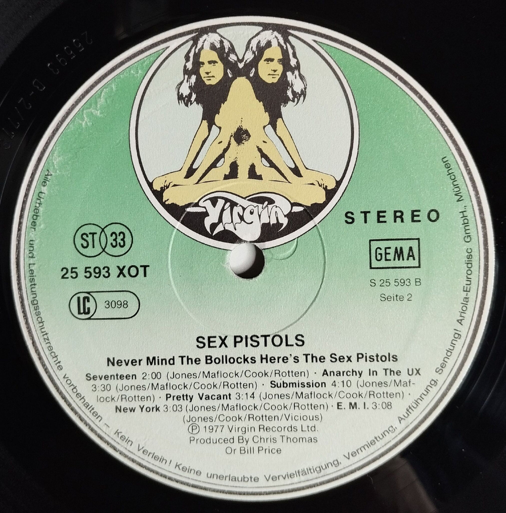Винтажная виниловая пластинка LP Never Mind The Bollocks Here is The Sex Pistols (Germany 1987)