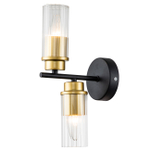 Настенный светильник 2x40Вт E14, металл/стекло, золото