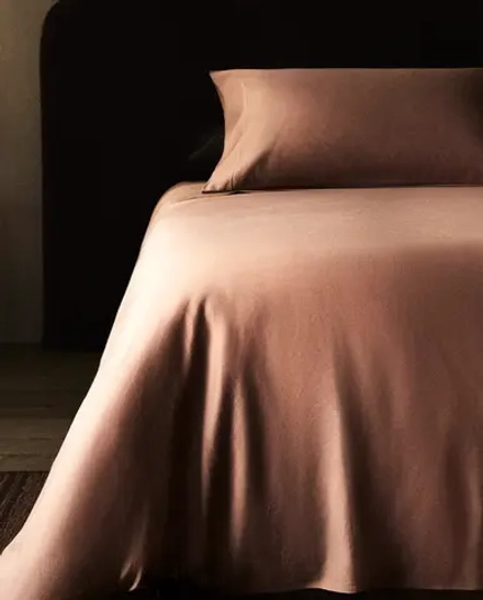 ZARA HOME (300 НИТЕЙ) ПОДОДЕЯЛЬНИК ИЗ САТИНА, РОЗОВЫЙ